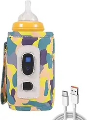 USB Feeding Bottle Warmer - Digital USB Bottle Warmer Milk Warmer,5 Gear Temperature Heat Keeper Feeding Bottle Bag for Travel & Kids