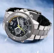 Stauer Colossus Hybrid Men 20410 Two Tone Quartz Analog Digital Watch 8 1/4"