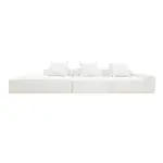 [James Lane] Riley Linen Pure White Modular Sofa - 1x Arm, 2x Armless, 1x Left Terminal