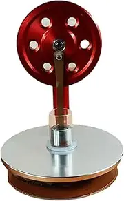 Generic Stirling Engine Model for Office Display, Metal Steam Motor Set, Red