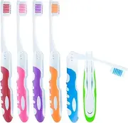 Travel Bulk Toothbrush | On The Go Folding Feature | Medium-Strength Bristles (6 Pack)