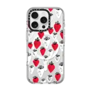 iPhone 16 Pro Clear Case MagSafe Compatible Strawberry love transparent
