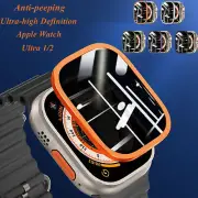Titanium Alloy Frame Anti-peeping HD Screen Protector For iWatch Ultra 2/Ultra