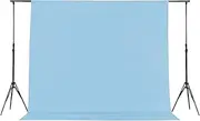 Joccun 5X7FT Light Blue Backdrop Background for Photography,Polyester Backdrop Curtain Background Screen for Photography,Photoshoot,Video Recording,Studio(5X7ft,Light Blue)