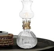Glass Kerosene Lantern - and Clear Glass Oil Lamps - Multi-Purpose Rustic Old Oil Lantern for Home Desktop