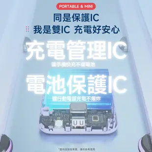 【現貨發貨】粉餅盒行動電源 10000毫安 高顏值鏡面 自帶線行動電源