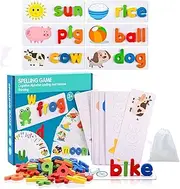 Mumoo Bear Spelling Games Alphabet Flash Cards Toys for 1-6 Year Old Girls Educational Toys for 2+ Year Olds Boys Kids Toys Age 2 3 4 5 6 Learning Games Spelling Words Matching Letter