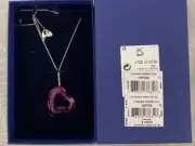 (NEW) Swarovski Crystal 'Loveheart Fuchsia' Pendant Necklace 1087208