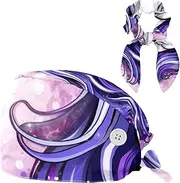 [YTYVAGT] Scrub Caps Women,Scrub Hats Suitable for Women,Animal Unicorn Purple Pattern