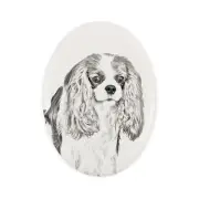 Cavalier King Charles Spaniel tombstone with a picture of a dog Art-Dog