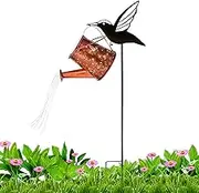 Solar Watering Can Light – Outdoor Garden Light | Hummingbird Lantern Decor | Cascading LED Waterfall Effect, Decorative Lighting for Patio and Lawn Landscaping