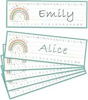 PH PandaHall 40pcs Desk Name Tags, Rainbow Classroom Desk Tags Name Plates Desk Nametags Locker Name Plates Student Name Tags Teacher Name Plate for Classroom Cubbies Desks Cabinets Filing Storage