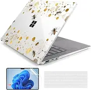 [Batianda] Case for 13.5" Microsoft Surface Laptop 5 4/3 with Alcantara Palm Rest Model 1950/1867, Designed Clear Protective Plastic Hardshell & Keyboard Cover & Screen Protector, Honeycomb
