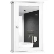 Angeles Home Bathroom Wall Cabinet 13.5" W/ Single Mirror Adjustable Shelf White