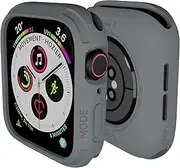 elkson Compatible with Apple Watch 40mm Bumper Case, Quattro Series Rugged Case for Apple Watch SE and iWatch Series SE2 6 5 4, Military Grade Durable Protective Cover, Flexible Shock Proof, Grey