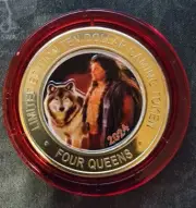 2024 FOUR QUEENS $10 RED Cap Silver Strike Guy Wolf January Release .999