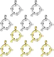 [HAIKING] Jewelry Ring Link, 10 PCS Golden & Silver Close Ring Clasps for Bracelet, Necklace, Anklet (11 mm/0.43 in)