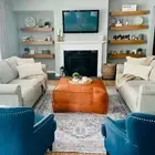 Unstuffed Genuine New Natural Square Footstool Leather Moroccan Pouffe