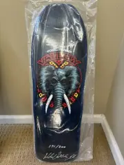 RARE SIGNED Mike Vallely Elephant Powell Peralta Navy Blue Skateboard Deck