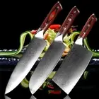 Chef Santoku Cleaver Knife Set 67 Layers Damascus Steel Full Tang G10 Handle Cut