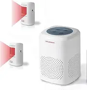 S SELDORAUK Dog Barking Alarm Motion Sensor, Dog Barking, Wireless Infrared, Visitor Reminder, intimidating Thieves, burglars, Wild Animals for Courtyard, House, ranches, Farms (1 Receiver + 2