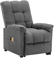Stand up Massage Chair Light Grey Fabric,Electric Massaging Chairs 27.9KG-3152263