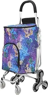 Trolley Shopping，grocery Trolley，shopping Cart，Lightweight Stair Climber Shopping Trolley，6-Wheel Folding Large Capacity 50L Collapsible Shopping Cart Bag(Purple)