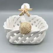 Berardos Ceramic Basket Bowl Shell Starfish Fruit Bread Basket Portugal NEW