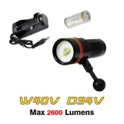 Archon W40V D34V Kit Diving Photography Underwater Video Flashlight Torch