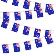30FT Polyester Australian Flag Bunting - 30 Pcs, Outdoor Indoor Party Decorations for Australia Day