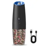 Rechargeable Electric Salt and Pepper Grinder, Adjustable Electric Salt and Pepper Grinder Black