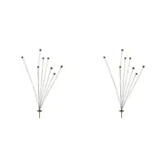 2PK A.FRESCO Metal Stake Spray Billy Buttons Garden Ornament Decor 120x50cm Rust