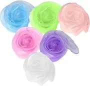 [COLLBATH] Chiffon Scarves Set 6pcs Silk Dance Scarves for Women Lightweight Beach Headscarf Boys and Girls Dance Sensory Play
