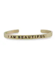 Brand New Toddler 18K Yellow I Am Beautiful Engraved Sontakey Bangle Bracelet