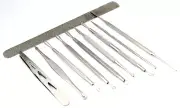 10 Pcs Premium Complete Beauty Kit Blackhead Comedone Extractors Files Tweezers
