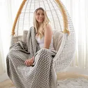 Pink Lemonade Chevron Stripe Throw