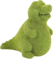 Outanaya Golden Retriever Statue Flocking Sculpture Ornaments DIY Micro Landscape Decoration Artificial Moss Animals Sasquatch Statue Backyard Decor Irregular Green Crafts Plastic Window