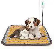Joywoof Pet Heated Mat for Cats Cats and Dogs,Warming Puppy Heating Bed with Indicator and Switch,Waterproof Heated Animal Bed with Bite Resistant Cable 45x45cm Gray