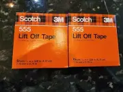 2 × Vintage Typewriter Ribbon Lift Off Tape Scotch 555 Six Roll Pack