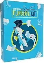 ANDYMATION Official Signature Flipbook Kit for Kids & Adults for Drawing Animation, Premium Pre-drilled Flip Book Paper, Removable Binding Screws, Custom Erasers, Signed Flipbook