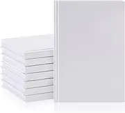 Henoyso 8 Pcs A5 Blank Notebooks Journals Bulk 100 Sheets / 200 Pages Blank Book Hardcover Unlined Sketchbooks Kraft Cover for Writing Drawing for Students School Office, 8.3 x 5.7 Inch (White)