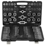 110-Pc Metric Tap & Die Set M2-M18 Bearing Steel Threading Tools w/Case