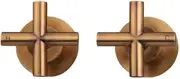 Meir Round Cross Handle Wall Top Assemblies | Classic Cross Design, Solid Brass, Jumper Valve Connection, Long Spindle for Precision | Bathroom, Kitchen, Laundry Tapware Upgrade in Lustre Bronze