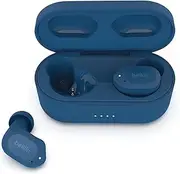 Belkin SOUNDFORM Play True Wireless Earbuds, Wireless Earphones with 3 EQ Presets, IPX5 Sweat and Water Resistant, 38 Hours Play Time for iPhone, Galaxy, Pixel and More, Blue, Small