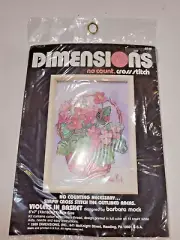 Dimensions 6546 No Count Cross Stitch Violets In Basket Unopened Package