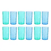 12PK Lemon & Lime Plastic Summer Breeze Deco Tumbler 500ml Blue/Green Assorted