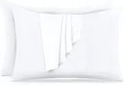 White Pillow Cases, 2-Pack Standard/Queen Size, Egyptian Quality Cotton Blend...