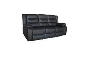 3 Seater Recliner Sofa In Faux Leather Lounge Couch Black Sofas Armchairs & Couches