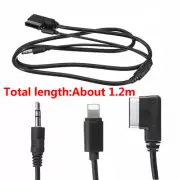 8Pin 47" Car AUX Cable MMI Music Interface For iPhone Charging For Mercedes-Benz