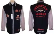 New Men's Christian Audigier Long Sleeved Press Stud Button Shirt Pockets Grey